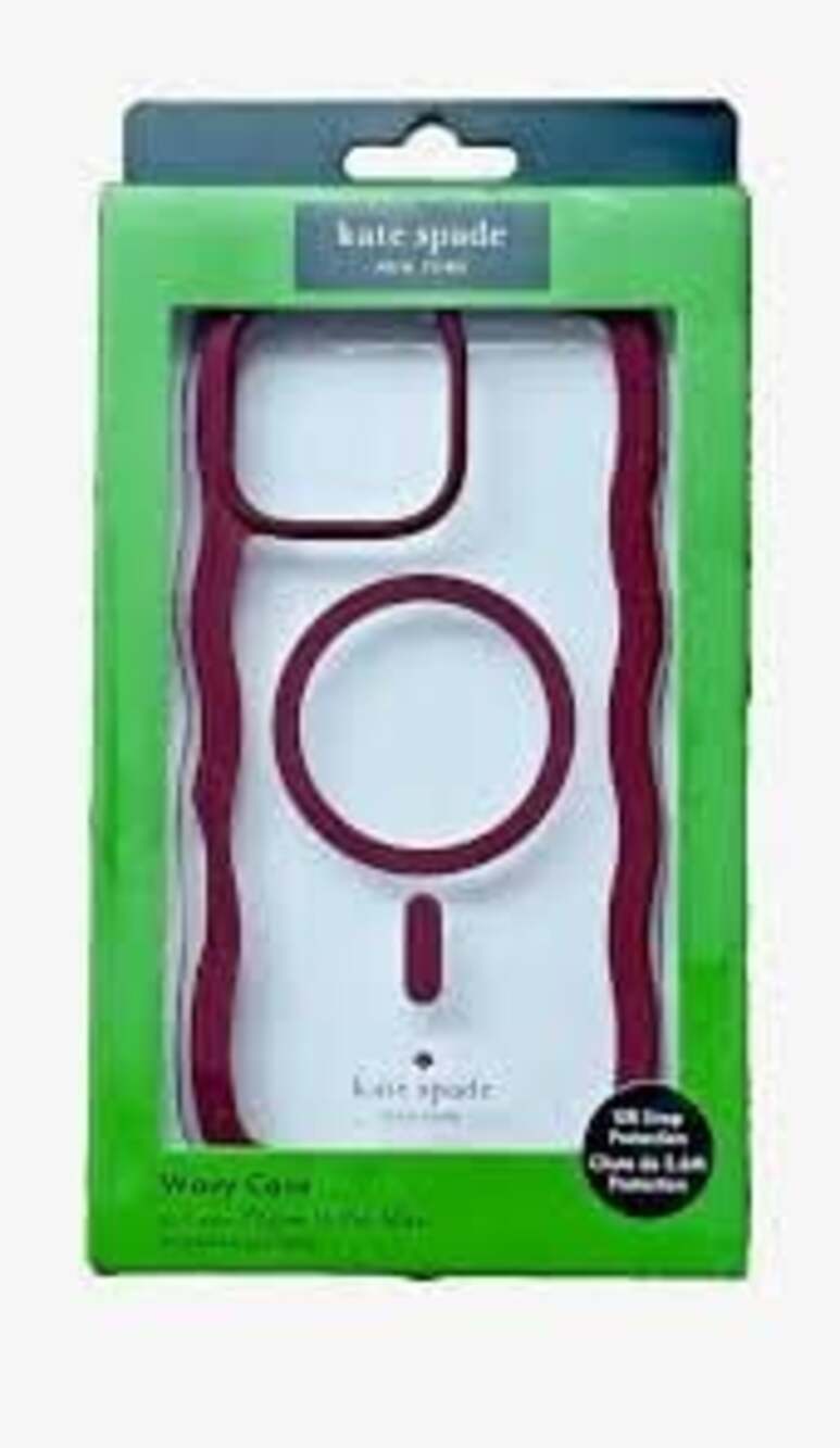kate spade new york Wavy Case with MagSafe for iPhone 16 Pro Max - Burgundy/Clea